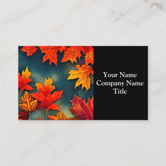 Picturesque Rustic Autumn Maple Leaves Visitekaartje (Voorkant)