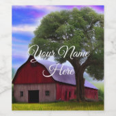 Picturesque Rustic Autumn Maple Leaves Wijn Etiket (Enkel label)