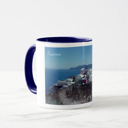 Picturesque Santorini Coffee Mok (Voorkant links)