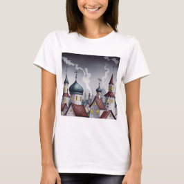Picturesque town at night  t-shirt