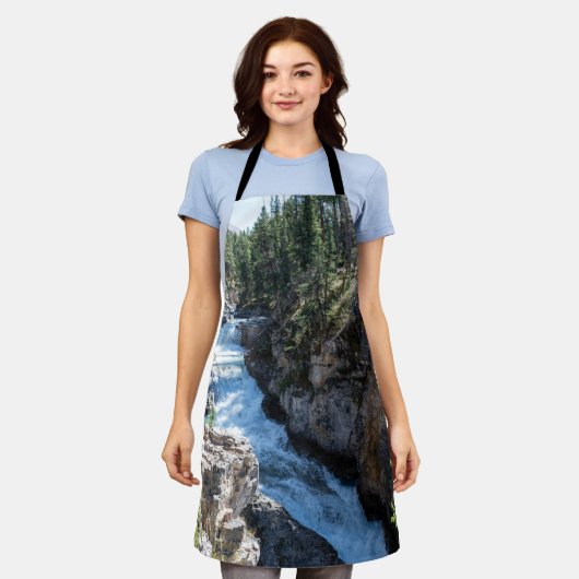 Picturesque Waterfall, Canadese Stanley Herfsten Schort (Gedragen)