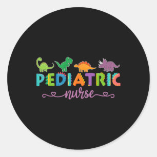 Picu Kinderverpleegster Dinosauriërs Peds Verpleeg Ronde Sticker