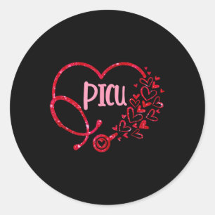 Picu Nurse Stethoscope Hart Valentijn Nursing Gir Ronde Sticker