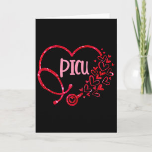Picu-verpleegster Stethoscoop Hart Valentijnsdag V Kaart