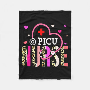 Picu-verpleegster Valentijnsdag Luipaard Hart Stet Fleece Deken