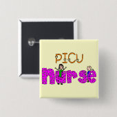 PICU Zurse Gifts Vierkante Button 5,1 Cm (Voorkant /achterkant)