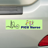 PICU-zuster Gifts-QRS Segment en Kinder ontwerp Bumpersticker (Op auto)