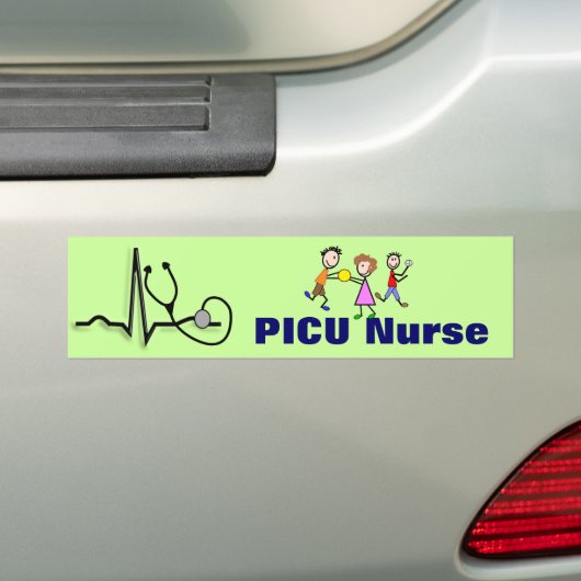 PICU-zuster Gifts-QRS Segment en Kinder ontwerp Bumpersticker (Op auto)