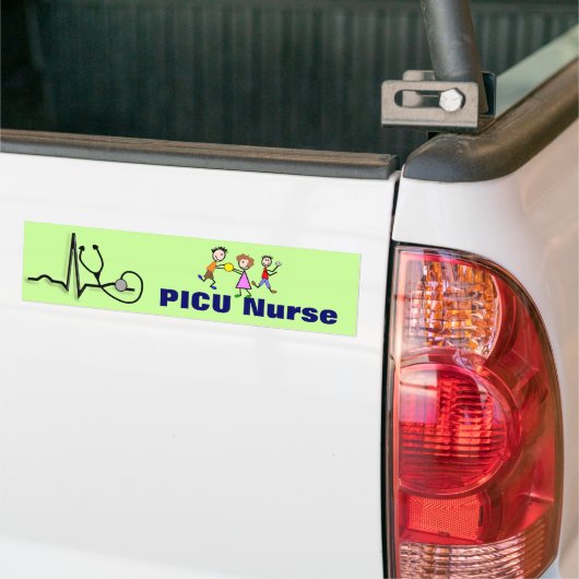 PICU-zuster Gifts-QRS Segment en Kinder ontwerp Bumpersticker (Op Truck)