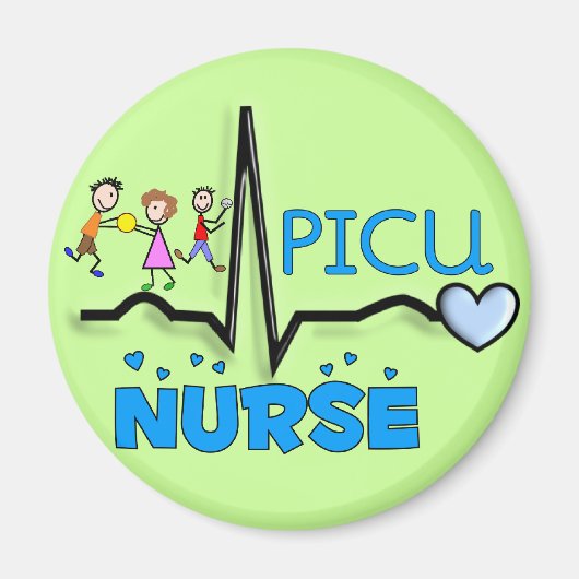 PICU-zuster Gifts-QRS Segment en Kinder ontwerp Magneet (Voorkant)