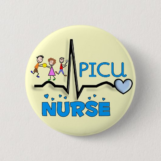 PICU-zuster Gifts-QRS Segment en Kinder ontwerp Ronde Button 5,7 Cm (Voorkant)