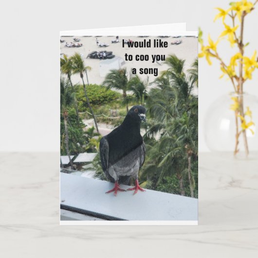 PIDGEON COOING *FIJNE VERJAARDAG* VOOR JOU! KAART (Gele Bloem)