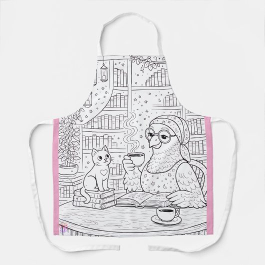 Pidgy and Nova Tea - Colouring Apron Schort (Voorkant)
