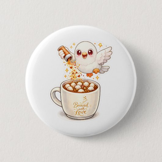 pidgy's coffee glitter v1  ronde button 5,7 cm (Voorkant)