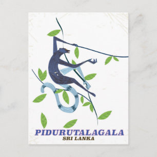 Pidurutalagala Sri Lanka-reisposter. Briefkaart