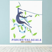 Pidurutalagala Sri Lanka reisposter. Canvas Afdruk (Insitu (Houten vloer))
