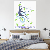Pidurutalagala Sri Lanka reisposter. Canvas Afdruk (Insitu (Slaapkamer))