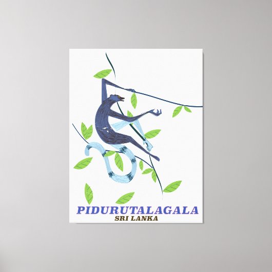 Pidurutalagala Sri Lanka reisposter. Canvas Afdruk (Voorkant)