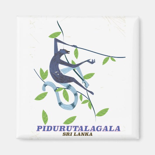 Pidurutalagala Sri Lanka reisposter. Magneet (Voorkant)