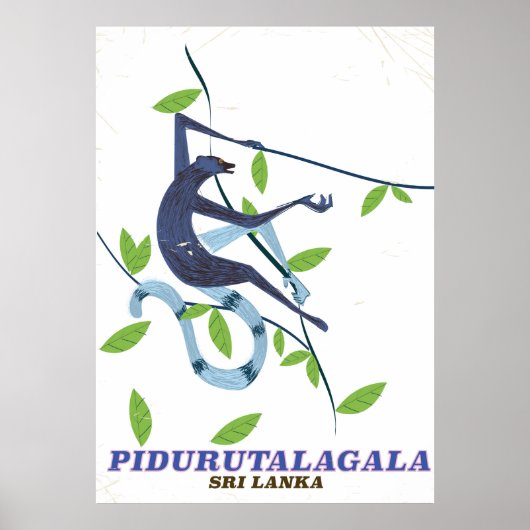 Pidurutalagala Sri Lanka reisposter. Poster (Voorkant)