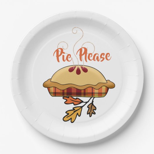 Pie alsjeblieft | Apple Pie | Thanksgiving Vakanti Papieren Bordje (Voorkant)