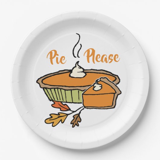 Pie alsjeblieft | Pumpkin Pie | Thanksgiving Vakan Papieren Bordje (Voorkant)