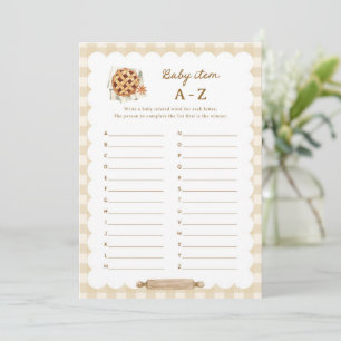 Pie Baby shower Baby Item A-Z Alfabet Game Kaarten