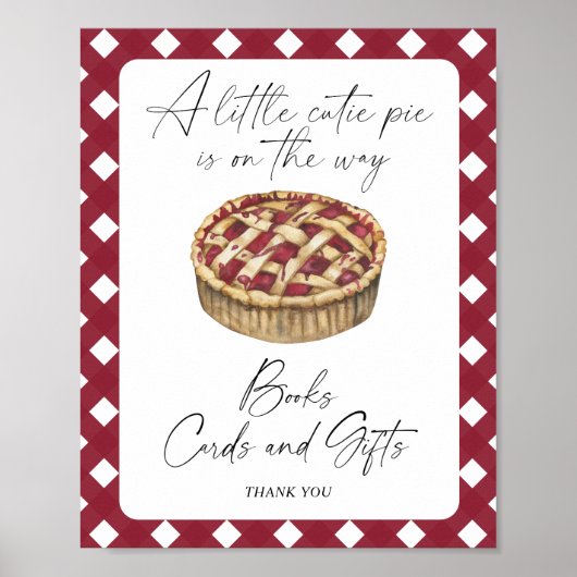 Pie baby shower banner boeken kaarten en geschenke poster (Voorkant)