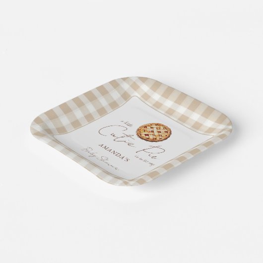 Pie Baby shower geslachtsneutraal Papieren Bordje (Gebogen)