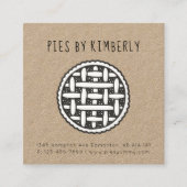 Pie Bakery Business Simple Minimalist Modern Black Vierkante Visitekaartje (Voorkant)