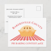Pie Baking Contest Cute Custom County Festival Briefkaart (Voorkant / Achterkant)