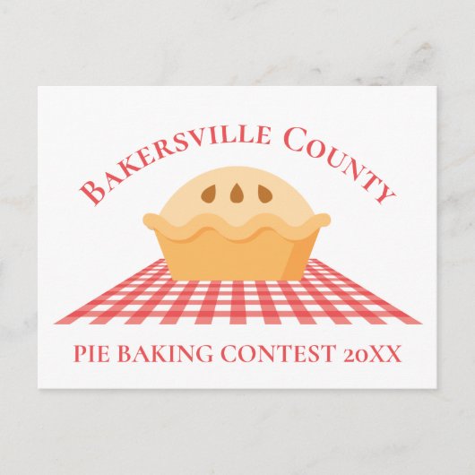 Pie Baking Contest Cute Custom County Festival Briefkaart (Voorkant)