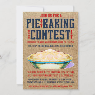 Pie Baking Contest Invitations Kaart