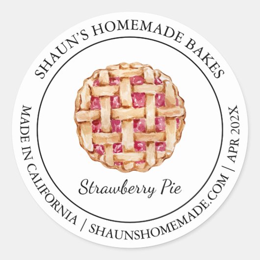 Pie Baking Modern label (Voorkant)