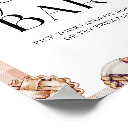 Pie Bar Gingham Cutie Pie Thema Party Poster (Hoek)