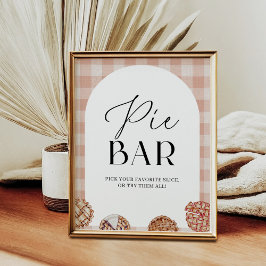 Pie Bar Gingham Cutie Pie Thema Party Poster