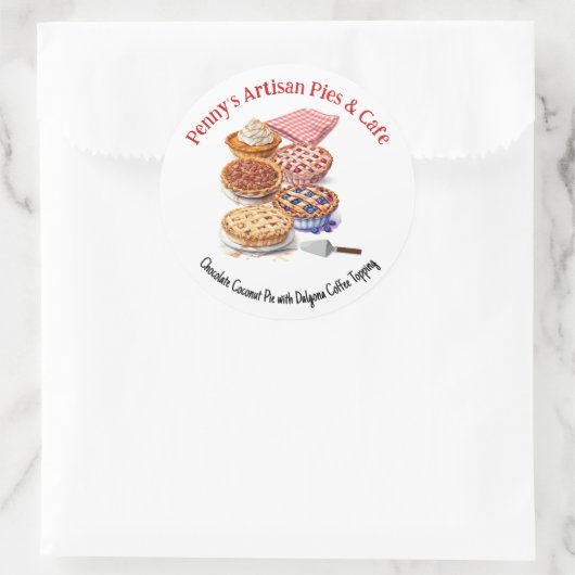 Pie Business or Shoppe Promotional Ronde Sticker (Tas)