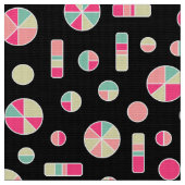 Pie Circles en Bars Pattern 271019v1 - zwart Stof (Close Up)