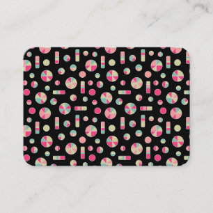 Pie Circles en Bars Pattern 271019v1 - zwart Visitekaartje