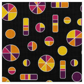 Pie Circles en Bars Pattern 271019v2 - Zwart Stof (Close Up)