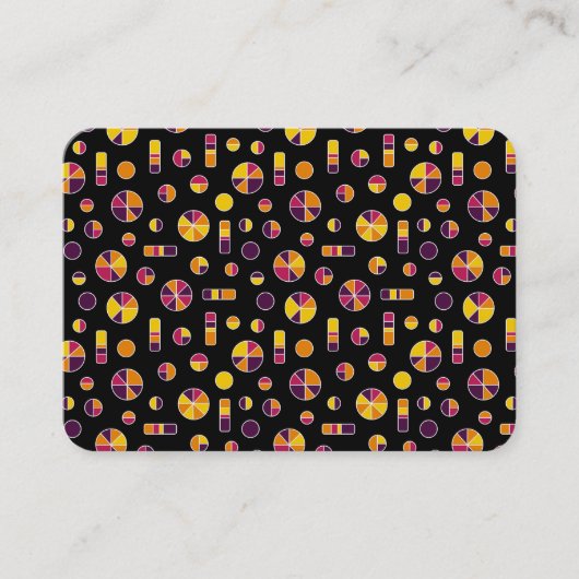 Pie Circles en Bars Pattern 271019v2 - Zwart Visitekaartje (Voorkant)