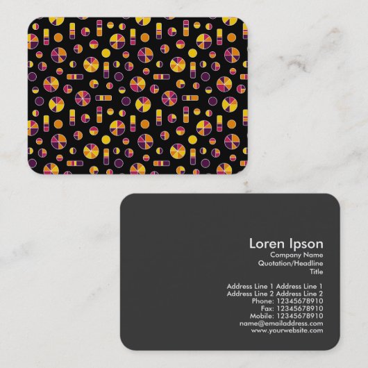 Pie Circles en Bars Pattern 271019v2 - Zwart Visitekaartje (Voorkant / Achterkant)