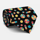 Pie Circles en Bars Pattern 271019v3 - zwart Stropdas (Opgerold)