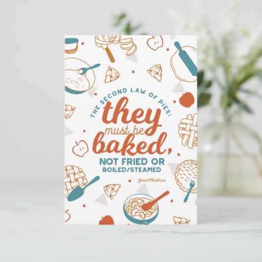 Pie citeert van Janet Clarkson Bedankkaart (Staand voorkant)