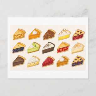 Pie-collage in vintage stijl briefkaart