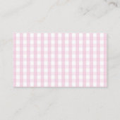 Pie Cutie Roze Gingham Baby shower Luier Raffle Informatiekaartje (Achterkant)