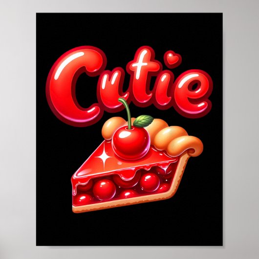 Pie Day Pi Day Thanksgiving Cherry Schattige Pie C Poster (Voorkant)