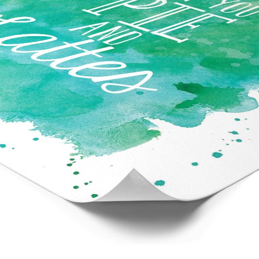 Pie en latten - Blauwgroen/groen Poster (Hoek)