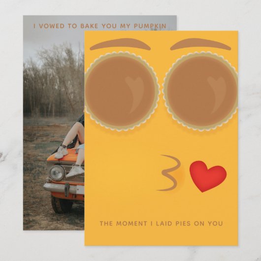 Pie Eyed Kisses Thanksgiving Holiday Kaart (Voorkant / Achterkant)