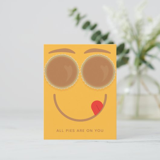 Pie Eyes Thanksgiving Briefkaart (Staand voorkant)